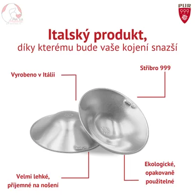 Obrázek produktu pro Stříbrné léčivé kloboučky pro kojící matky (2 kusy) PURE Silver 99.9%