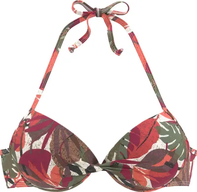 Produktbild von LASCANA Push-Up-Bikini-Top Ava rot bedruckt Größe 34 Cup C