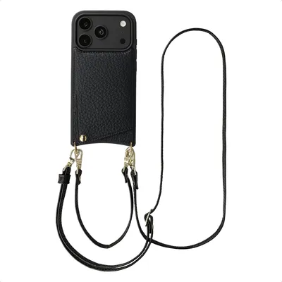 Produktbild von Selencia Nova Handyhülle mit Kordel und Kartenfach für das iPhone 17 Pro Max - Schwarz