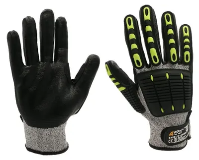 Produktbild von Arbeitshandschuhe - schnittfeste Handschuhe 10/XL - stoßfeste Handschuhe Schwarz - Industriehandschuhe SHIELD+IMPACT
