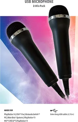 Produktbild von Multi USB Mikrofon (2x) für Karaoke Lets Sing Voice of Germany für PS2 PS3 PS4 PS5 Switch Xboxone