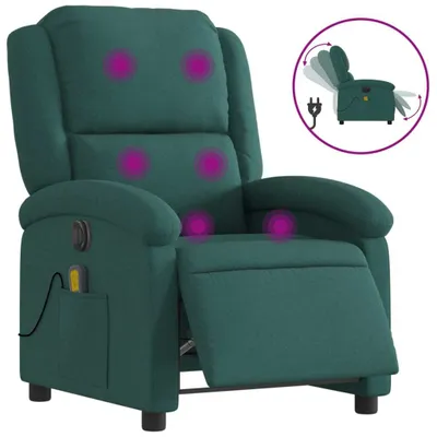 Immagine prodotto di vidaXL Sedia da massaggio elettrica in tessuto verde scuro