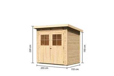 Zdjęcie produktu dla Altana ogrodowa Karibu Glücksburg 2 w kolorze naturalnym, 203 x 156 x 220 cm