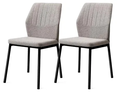 Produktbild von Esszimmerstühle Beige 2er Set, Küchenstuhl, Polsterstuhl, Beige Sitzfläche aus Polyester, für Esszimmer, Wohnzimmer, Schlafzimmer