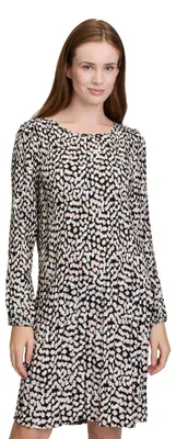 Imagen del producto de Vestido plisado estampado para mujer, marca Cartoon, talla 40, color blanco y negro