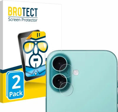 Produktbild von 2x Für Apple iPhone 16 (NUR Kameraschutz) Schutzfolie BROTECT Displayschutz Display Schutz Folie Klar Transparent