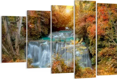 Produktbild von Bild auf Leinwand - Leinwandbild - Park Wasserfall Wasser - 150x100cm - Wand Bild - Wanddeko - Leinwanddruck - Bilder - Kunstdruck - Wanddekoration - Leinwand bilder - Wandkunst - EG150x100-3995