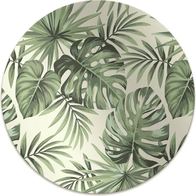 Produktbild von Rundmatte - Stuhlunterlage Bürostuhlunterlage - Rund Ø 100 cm - Bodenmatte - Fußmatte - Tropisches Muster