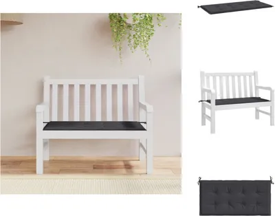 Image de vidaXL Coussin pour banc de jardin Noir 120x50x3 cm Tissu Oxford - coussin d'assise