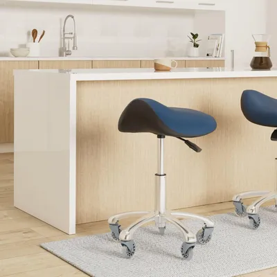 Obrázok produktu pre Profesionálna masážna stolička na kolieskach, ergonomická, otočná, s nastaviteľnou výškou, vhodná do kliník, zubárskych ordinácií, kozmetických salónov, tetovacích štúdií, alebo do domácnosti