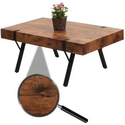 Produktbild von Couchtisch MCW-L54, Wohnzimmertisch Beistelltisch Sofatisch, Metall 43x110x60cm  dunkle Wildeiche