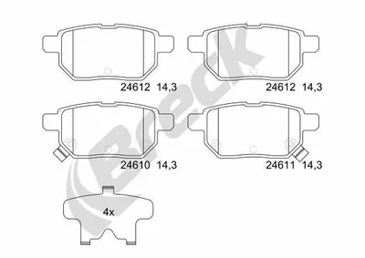 Produktbild von BRECK Bremsbeläge Satz Hinten Bremsklötze für TOYOTA Yaris Schrägheck (P9) 24610 00 704 10