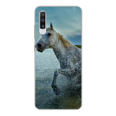 Produktbild von MuchoWow® Handyhülle Schutzhülle Hülle für Samsung Galaxy A70 Pferd - Wasser - Tropfen Silikon Softcase Handy Hülle - Schutzhaube