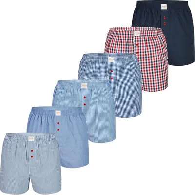 Obrázek produktu pro Pánské boxerky z 100% bavlny s kostkovaným vzorem, balení, velikost L