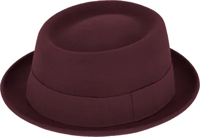 Fiebig Wollfilzhut Pork Pie mit Ripsband in rot