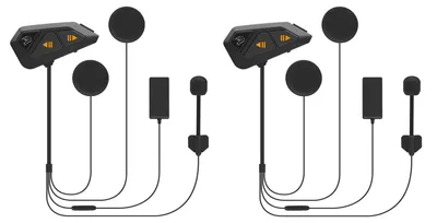 Obrázek produktu pro Bluetoothová interkomová souprava do motocyklové helmy s funkcí přehrávání hudby, dosah až 1200 metrů, podpora až pro 6 jezdců, voděodolná