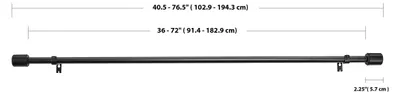 Image de A. Barre de rideau extensible avec embouts, diamètre 19 mm, longueur de 91 à 18