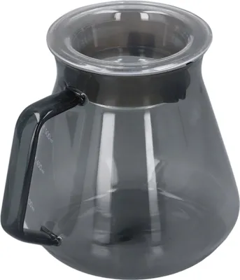 Produktbild von Galvanisierte graue Kaffeekanne aus hochwertigem Borosilikatglas, Handkaffeebereiter für die Küche, 500 ml