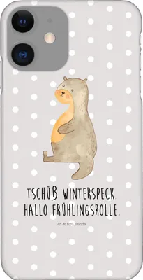 Produktbild von Mr. & Mrs. Panda Iphone 11 Handyhülle Otter Bauch - Grau Pastell - Geschenk, Cover, Sportmuffel, XR, Winterspeck, dick, Hülle, Seeotter See, Handy Schutzhülle