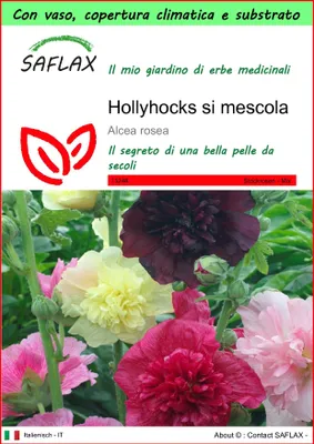 Immagine prodotto di SAFLAX Garden to go - Hollyhocks si mescola - 100 semi - Alcea