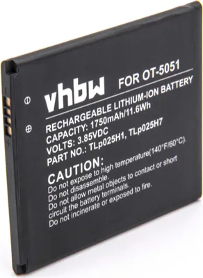 Produktbild von vhbw Akku Ersatz für Alcatel TLp025H7, TLp025H1 für Handy Smartphone Telefon (1750 mAh, 3,8 V, Li-Ion)