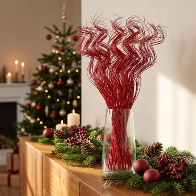 Produktbild von Ting Ting Curly Deko 60cm Rot 40 St - Peddigrohr Dekoideen, 40 Stück