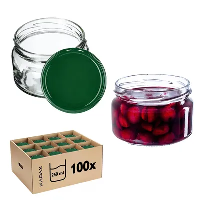 Obrázok produktu pre KADAX malé zaváracie poháre 250 ml, poháre na džem s viečkom, vzduchotesné poháre na darovanie