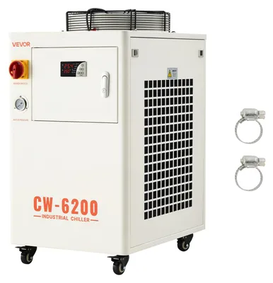 Produktbild von VEVOR Industrie-Wasserchiller, 5000W, Industrieller Wasser-Kühlsystem mit Kompressor, 15L Tankkapazität, 70 L/min Maximaler Durchfluss, Laser-Chiller, für CO2-Laser-Röhren-Gravur- und Schneidemaschine, Mit Kompressor, 15 L