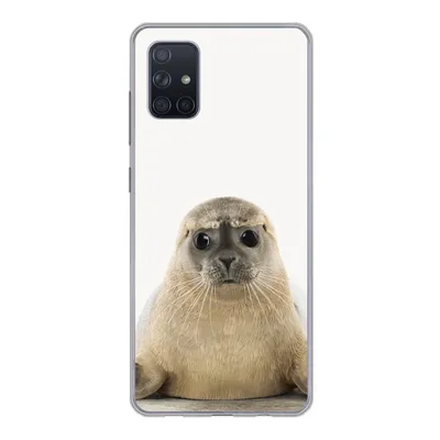 Produktbild von MuchoWow® Handyhülle Schutzhülle Hülle für Samsung Galaxy A71 Robbe - Tiere - Kinder - Jungen - Mädchen - Kinder Silikon Softcase Handy Hülle - Kartenbesitzer