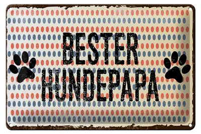 Produktbild von Blechschild Spruch 12x18 cm Bester Hundepapa Schild