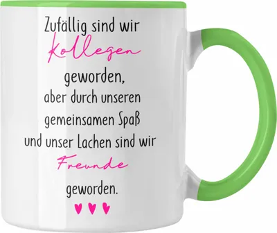 Produktbild von Trendation - Kollegen Tasse Geschenk Wenn Aus Kollegen Freunde Werden Kaffeetasse Abschiedsgeschenk (Grün)