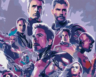 Obrázok produktu pre Zuty - Maľovanie podľa čísel - AVENGERS, 40x50 cm, vypnuté plátno na rám