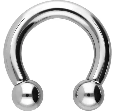 Produktbild von Ohrpiercing, Nasenpiercing, Septum Piercing Chirurgenstahl Hufeisenring Farbe: Silber + Kugelgröße: 12mm Innendurchmesser: 22mm + Stabstärke: 6mm