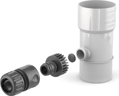 Zdjęcie produktu dla BRYZA Zbieracz wody deszczowej Ø 90 mm z gwintem 1", biały RAL 9010