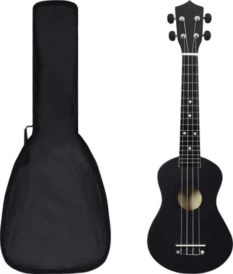 Image de Jeu de ukulélé soprano avec sac pour enfants Noir 23"