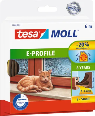 Image de tesa tesamoll E Profile Bande d'étanchéité en mousse marron Autoadhésive