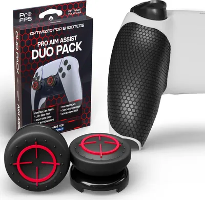 Produktbild von ProFPS PS5 Zubehör - Antislip PS5 Controller Grip & 2x Controller Sticks (Duo Pack) - Zubehör für Aimbot & Sticks Bewegung Verbessern -Accessories & PlayStation Zubehör
