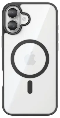 Imagen del producto de Funda Zanaé para iPhone 16 con tecnología MagSafe, con borde flexible y protección para la cámara, color negro