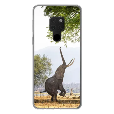 Produktbild von MuchoWow® Handyhülle Schutzhülle Hülle für Huawei P40 Lite Elefant - Baum - Blätter Silikon Softcase Handy Hülle - Handy