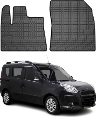 Obrázok produktu pre 2010-2020 Fiat Doblo podlahové rohože gumové čierne 2 ks