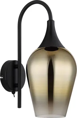 Produktbild von LED Wandleuchte, schwarz, Glas goldfarben, H 36 cm