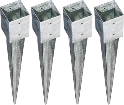 Produktbild von BURI 4x Bodenhülse Einschlagbodenhülse 7x7 cm Einschlaghülse Pfostenträger verzinkt
