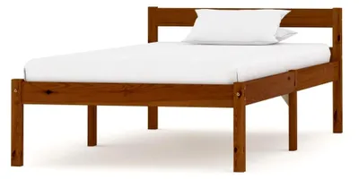 Produktbild von Bettgestell ohne Matratze, honigbraun, massives Kiefernholz, 100 x 200 cm
