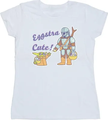 Produktbild von Star Wars - "The Mandalorian Eggstra Cute" T-Shirt für Damen BI43462 (M) (Weiß)