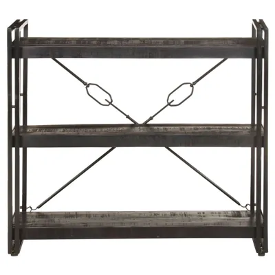 Immagine prodotto di Libreria 3 scomparti nera 90x30x80 cm in legno massello di mango