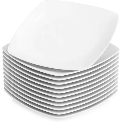 Productafbeelding van Serviesbord, porselein, plat bord, set van 12, 12-delig serviesbord