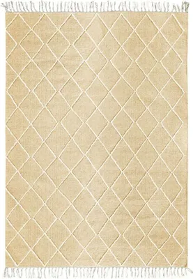 Immagine prodotto di Tappeto in cotone con motivo a croce in lana naturale spessa 160x230