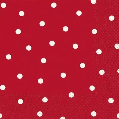 Produktbild von 20 Servietten Punkte rot 33x33cm