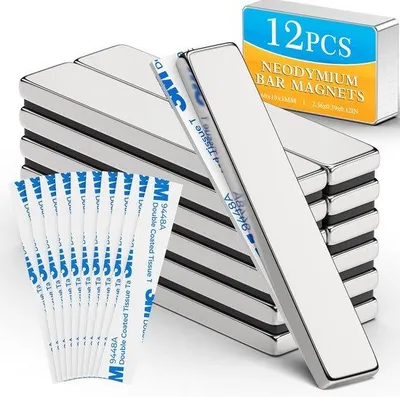 Obrázok produktu pre Silné neodymové magnety 60 x 10 x 3 mm, s obojstrannou lepiacou vrstvou, určené na použitie s chladiacim skriptom