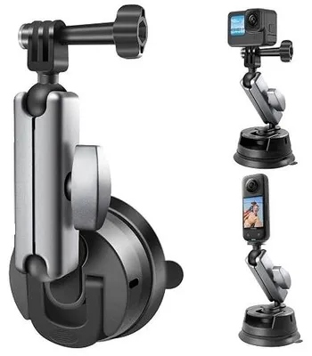 Zdjęcie produktu dla Uchwyt przyssawka do telefonu aluminiowy obrotowy 360 gopro